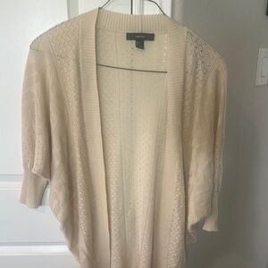 Forever 21 Cream Cardigan Sweater Lightweight Knit